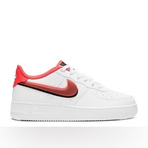 EUC Youth’s Size 5.5 Nike Air Force 1 LV8 GS Double Swoosh Shoes Bright Crimson